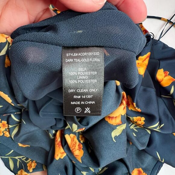 ASTR The Label - Gaia Floral Satin Cowlneck Midi-Dress - Picture 8 of 8